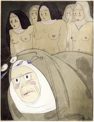 Ilustração de &39;Os contos e contos de Jean de La Fontaine&39;, publicado em Librairie de France, Paris 1930 (stencil)